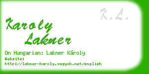 karoly lakner business card