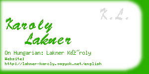 karoly lakner business card